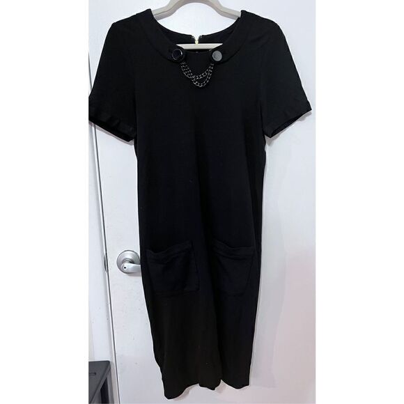 Kate Spade BACK ZIP CHAIN NECKLINE POCKETED DRESS WOMENS SZ 6 - Picture 3 of 14